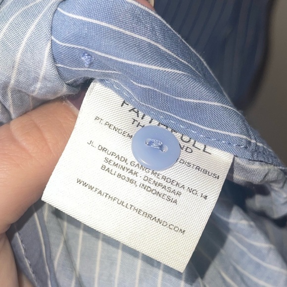 FAITHFULL THE BRAND x REVOLVE Blue White Stripe Blue Blanc Midi Dress Size 4/S - Picture 12 of 14